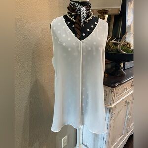 Adrianna Papell Shear Blouse, Cream, Size Large